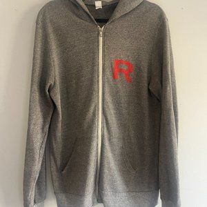 Men's XL gray Rogue zippered hoodie with American flag